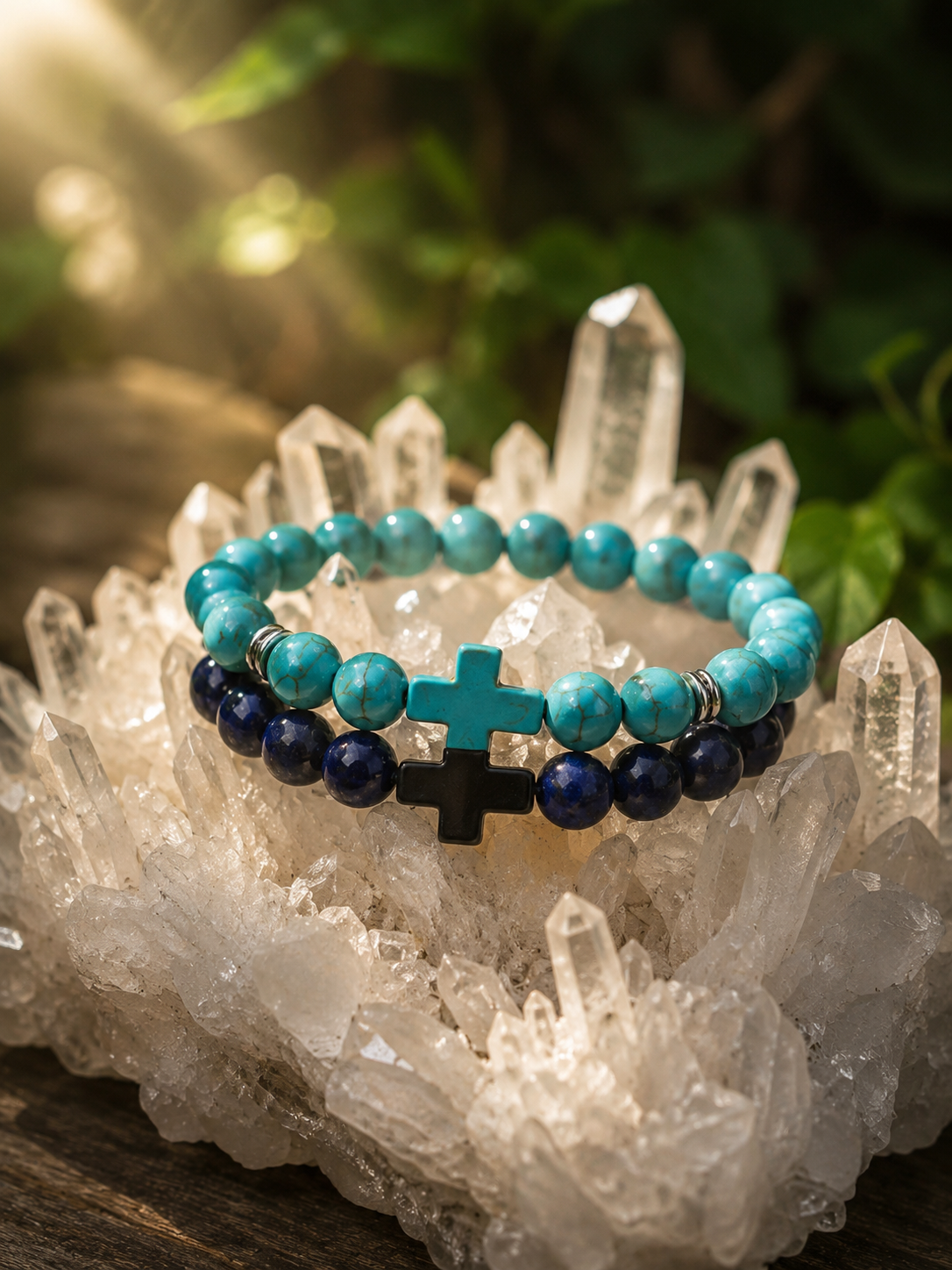 Bracelet en pierre naturelle et cristaux sous une lumière douce, méthodes de purification