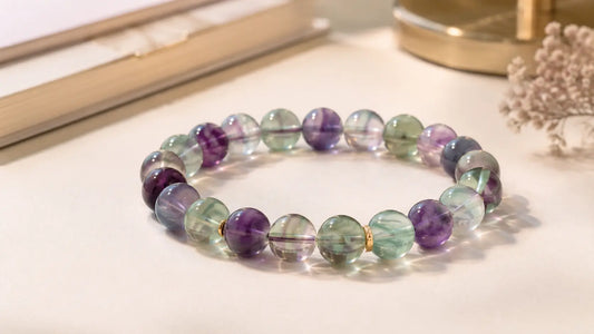 Bracelet en Fluorite multicolore, pierre de la concentration et de l'organisation mentale